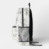 Weiches grünes botanisches Blättermuster Bedruckter Rucksack (Rechts)