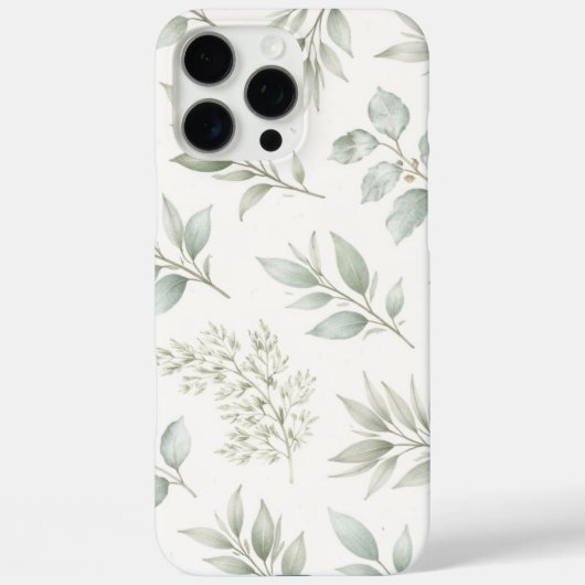 Weiches grünes botanisches Blättermuster Case-Mate iPhone Hülle (Rückseite)