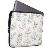 Weiches grünes botanisches Blättermuster Laptopschutzhülle (Vorne Rechts)