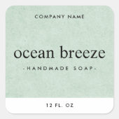 Weiches grünes Etikett mit viereckiger Struktur Quadratischer Aufkleber (Vorderseite)