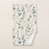 Weiches Grünes Eukalyptus-Blätter-Muster Badhandtuch Set (Handtuch)