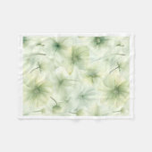 Weiches grünes florales Wasserfarbenmuster Fleece- Fleecedecke (Vorderseite (Horizontal))