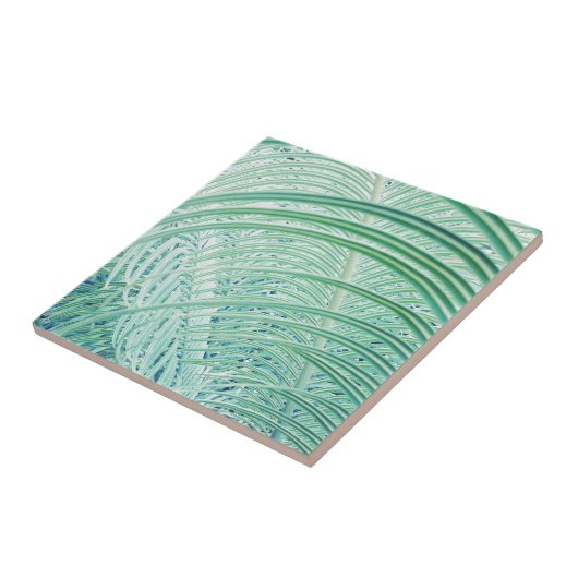 Weiches grünes Pflanzen-Palmblatt Fliese (Seite)