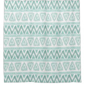 Weiches grünes Tonmuster Tribal Geometric Muster Duschvorhang (Vorderseite)