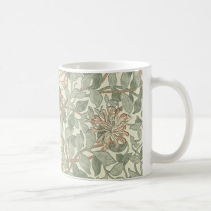 Weiches grünes Vintage-William-Morris-Geißblatt Kaffeetasse