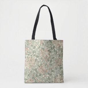 Weiches grünes Vintage-William-Morris-Geißblatt Tasche