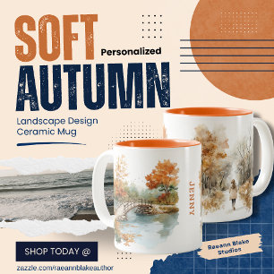 Weiches Herbstlandschafts-Keramik-Mug mit Glasur Zweifarbige Tasse