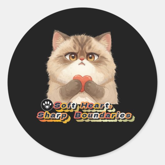 weiches Herz Runder Aufkleber (Vorderseite)