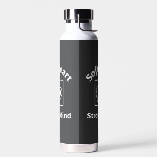 Weiches Herz, starke Gedanken - Zitat zur emotiona Trinkflasche (Links)