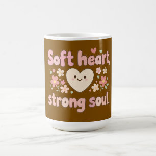 Weiches Herz Starke Seele Pastell-Ästhetik-Design  Kaffeetasse