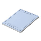 Weiches Himmelblau Minimalistischer Notizblock (Rotiert)