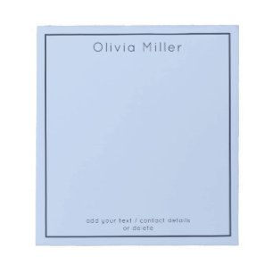 Weiches Himmelblau Minimalistischer Notizblock