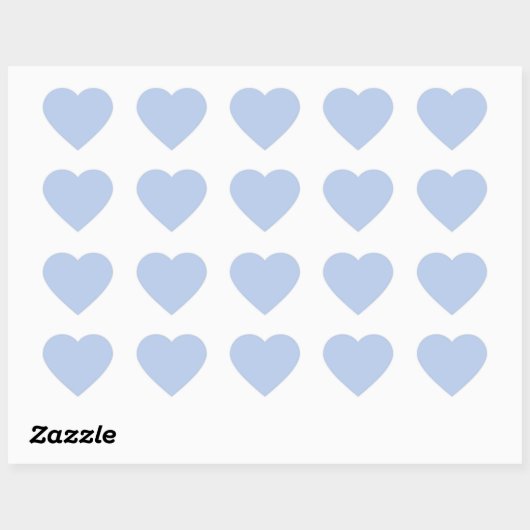 Weiches Himmelblau Süßes Herz Sticker (Blatt)