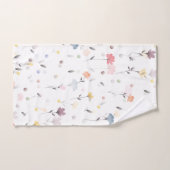 Weiches Hübsches Wasserfarben-Blume-Muster Weiß Badhandtuch Set (Handtuch)