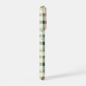 Weiches Immergrün-Gingham-Monogramm iPhone Hülle (Rechte Seite)