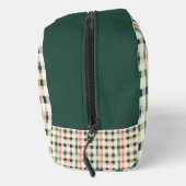 Weiches Immergrün-Gingham-Monogramm Waschbeutel (Rechts)