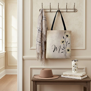 Weiches Kunstleder Blumenmuster mit Monogramm Tasche