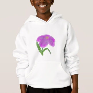 Weiches lila Blumen-Kinderpullover-Hoodie Hoodie