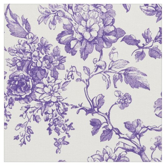 Weiches lila Botanical Toile Stoff (Nahaufnahme)