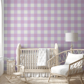 Weiches Lila Gingham Karo – Sanftes Pastell Cottag Tapete