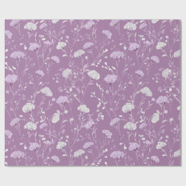 Weiches lila Lavendel Weiß Blumenmuster Geschenkpapier