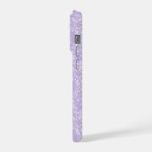 Weiches lila Lavendel weißes Blumenmuster iPhone Hülle (Linke Seite)