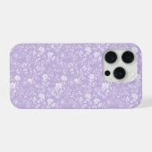Weiches lila Lavendel weißes Blumenmuster iPhone Hülle (Rückseite (Horizontal))