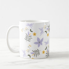 Weiches Lila- und Gelb-Blumen-Motiv-Tasse Kaffeetasse