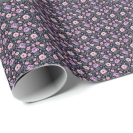 Weiches Lila und Rosa Floral Geschenkpapier