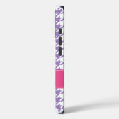 Weiches Lila und rosafarbenes Hahnentrittmuster Pe Case-Mate iPhone Hülle (Rückseite / Links)