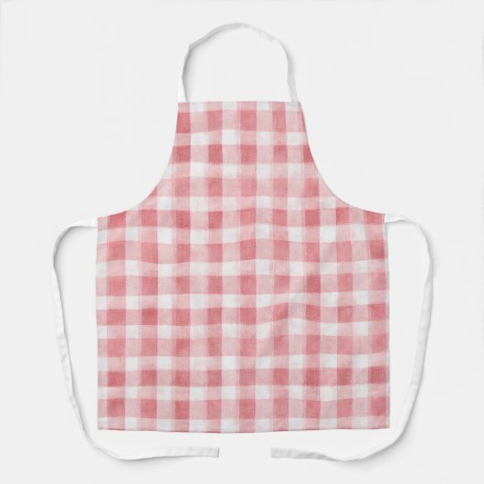 Weiches Mädchenhaftes Rosa Weiß Kariert Streifen B Schürze (Vorderseite)