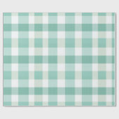 Weiches Minzgrün Weiß Frisches Gingham Karomuster Geschenkpapier (Flach)