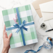Weiches Minzgrün Weiß Frisches Gingham Karomuster