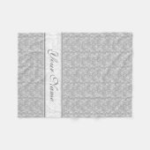 Weiches modernes White&Grey genannt Damask Fleecedecke (Vorderseite (Horizontal))