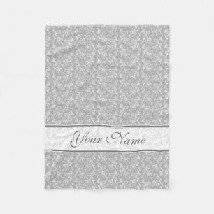Weiches modernes White&Grey genannt Damask Fleecedecke