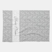 Weiches modernes White&Grey genannt Damask Geschirrtuch (Horizontal)
