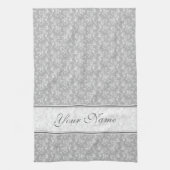 Weiches modernes White&Grey genannt Damask Geschirrtuch (Vertikal)
