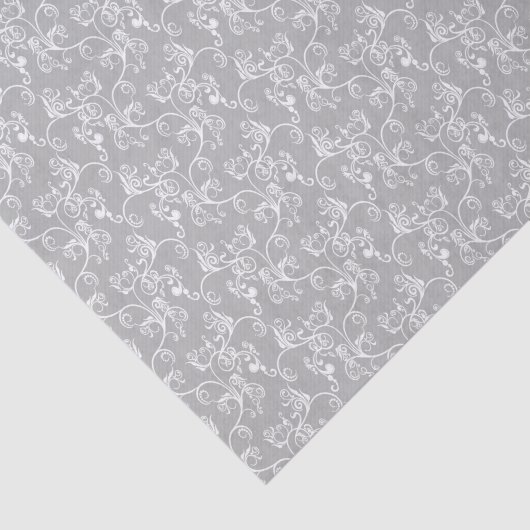 Weiches modernes White&Grey genannt Damask Seidenpapier (Ausschnitt)