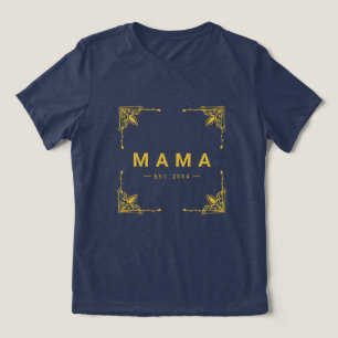 Weiches Navy-Tri-Blend-Mama-T-Shirt mit schlankem  Tri-Blend Shirt
