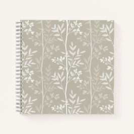 Weiches neutrales Beige Botanisches Florales Silho Notizblock