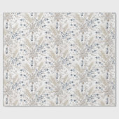 Weiches neutrales Boho-Blumen-Botanik-Muster Geschenkpapier (Flach)