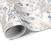 Weiches neutrales Boho-Blumen-Botanik-Muster Geschenkpapier (Rolleneckpunkt)