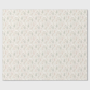 Weiches neutrales botanisches Feiertags-Geschenkpa Geschenkpapier