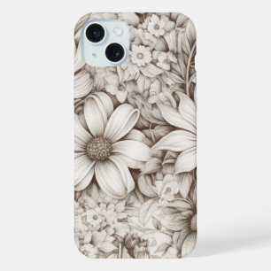 Weiches neutrales Floral mit klassischer Botanik iPhone 15 Plus Hülle
