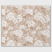 Weiches Neutrales Rosa Beiges Blumenmuster Geschenkpapier (Flach)