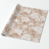 Weiches Neutrales Rosa Beiges Blumenmuster Geschenkpapier (Ungerollt)