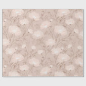 Weiches Neutrales Rosa Beiges Blumenmuster Geschenkpapier (Flach)