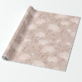 Weiches Neutrales Rosa Beiges Blumenmuster Geschenkpapier (Ungerollt)