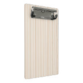 Weiches neutrales Streifenmuster Mini Klemmbrett (Schrägansicht)
