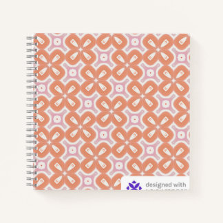 Weiches Orange- und Rosa-Blumen-Geometrie-Notizbuc Notizblock